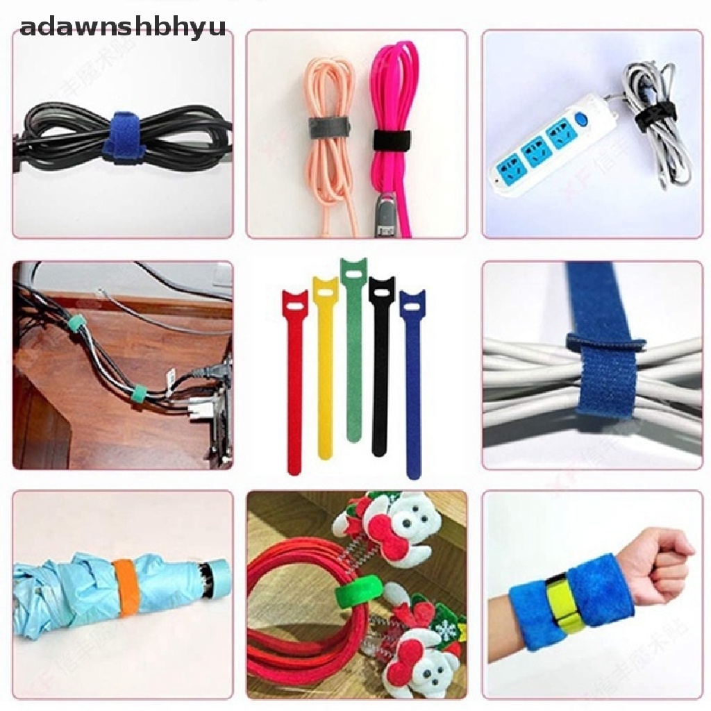 Adawnshbhyu 50pcs Detachable Cable Ties Warna Reusable Nylon Ties T-Type Cable Organizer