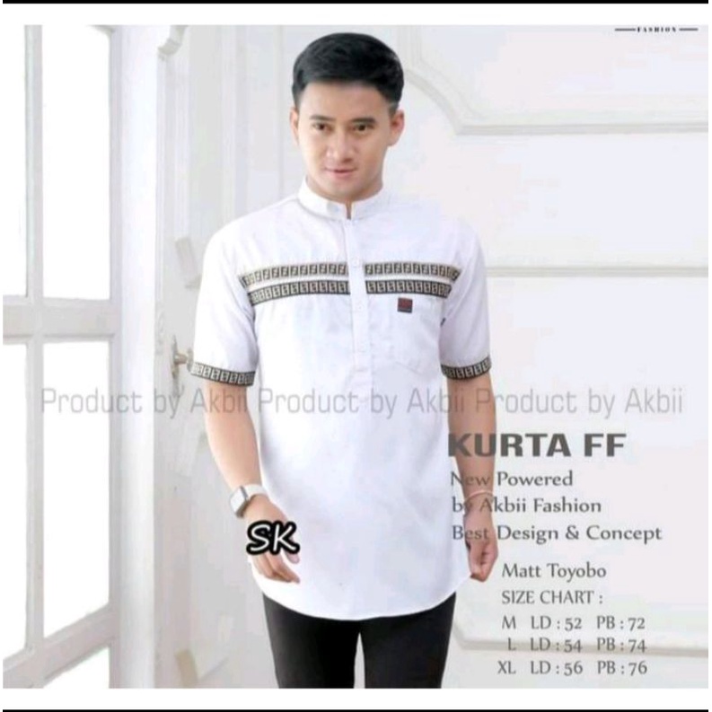 [BISA COD]KOKO KUTRA LENGAN PENDEK|KOKO KURTA MUSLIM PRIA DEWASA|KURTA FF MATERIAL&quot;TOYOBO&quot;SIZE M, L,XL, XXL