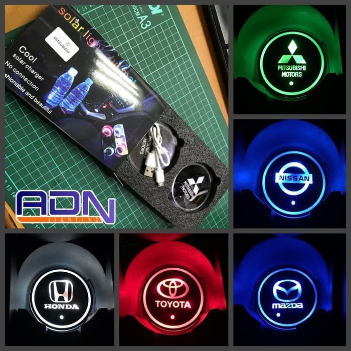 LAMPU LOGO TATAKAN BOTOL Anti Slip RGB sensor cahaya isi sepasang By ADN