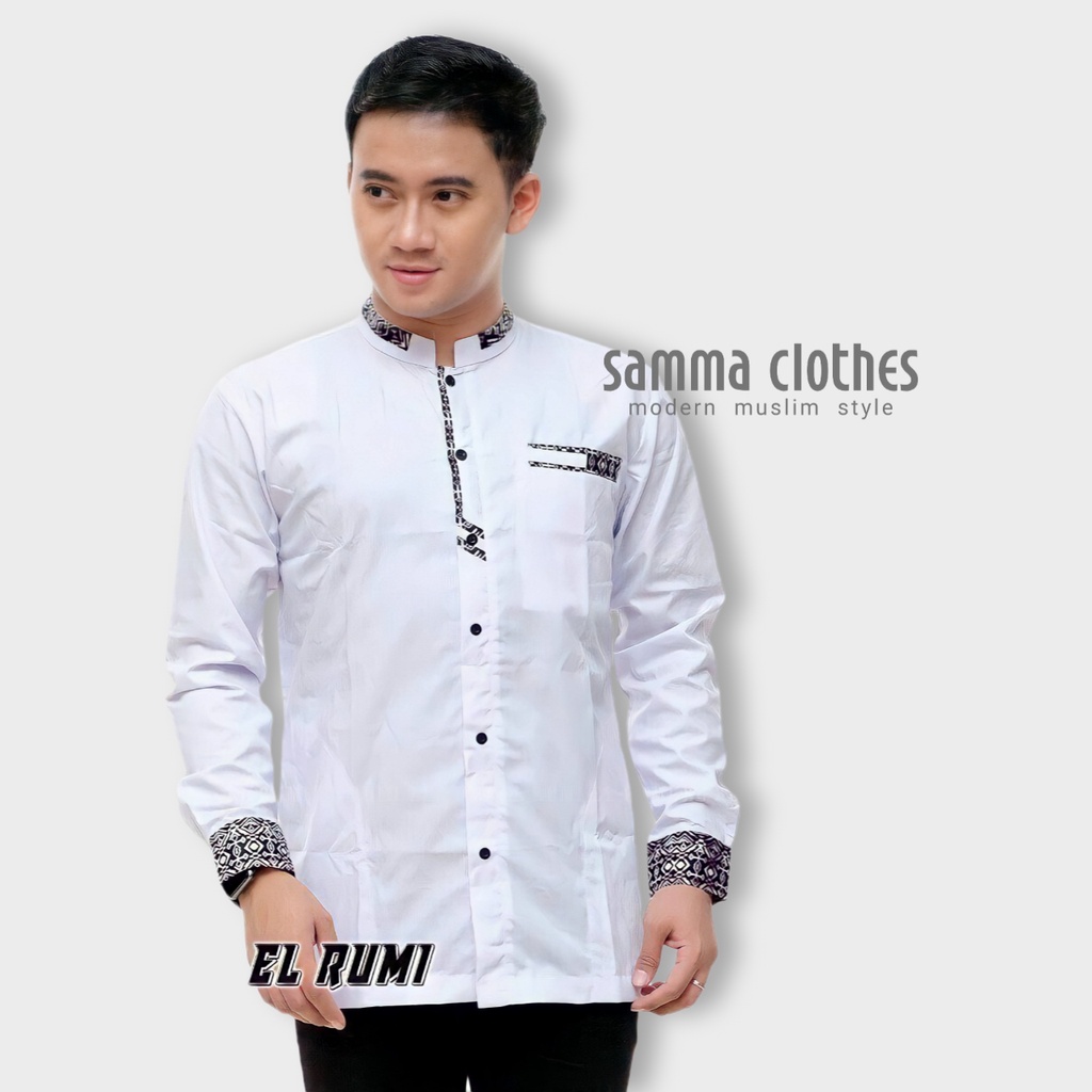 Samma Clothes Baju Koko Pria Koko Hadroh Annos Baju Koko Dewasa Baju Koko Lengan Panjang Pakaian Mus