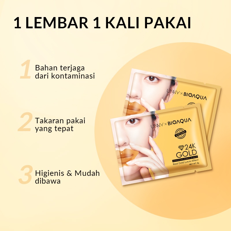 BIOAQUA Moisturizing Essence Lip Mask 60Gr (20Lembar/Pack) |Pelembab Bibir | Masker Bibir | Lip Mask