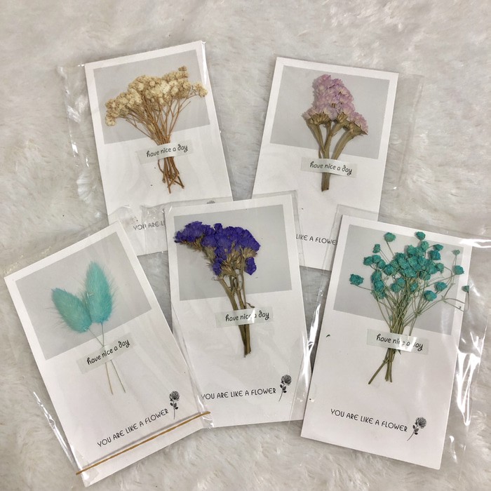 Kartu Ucapan Bunga Asli Greeting Card Dried Flower Kartu Ucapan Bunga Asli Greeting Card Dried Flower