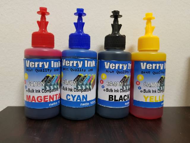 Tinta Canon isi ulang 100ml(Satu Paket) 4 Warna