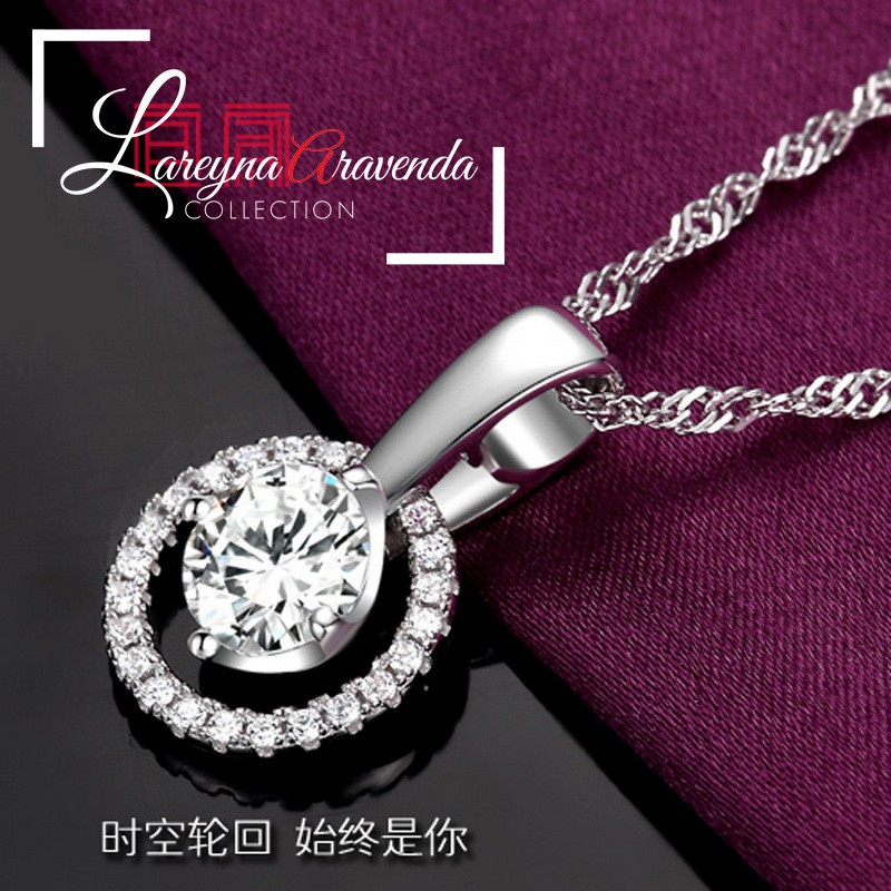 Kalung Titanium Wanita Liontin Model Kristal Crystal Swarovski KL062