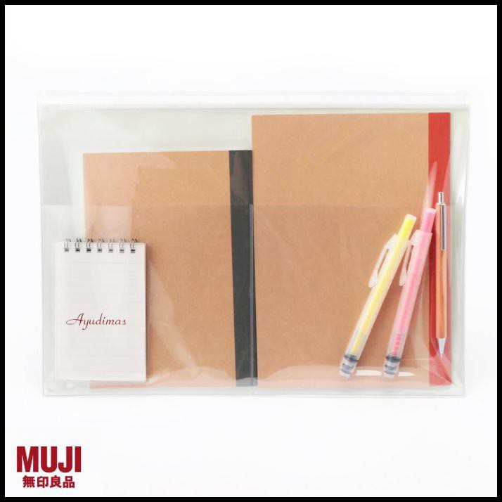 

Muji - One Side Translucent Folder With Pocket - Kantong Organizer - Promo B5 Abu