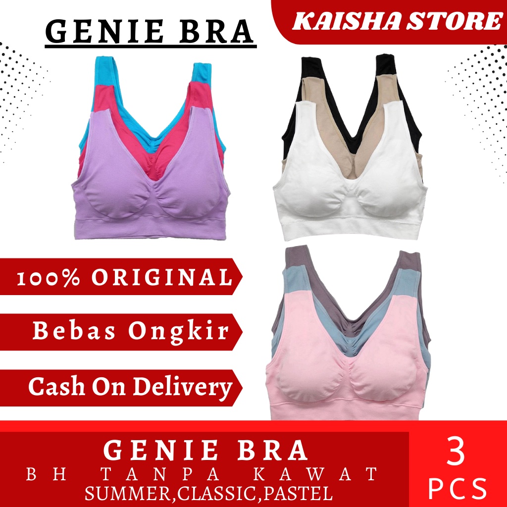 Jual Genie Bra Original Japan Bra Premium Tanpa Kawat Classic Pastell Summer Shopee Indonesia