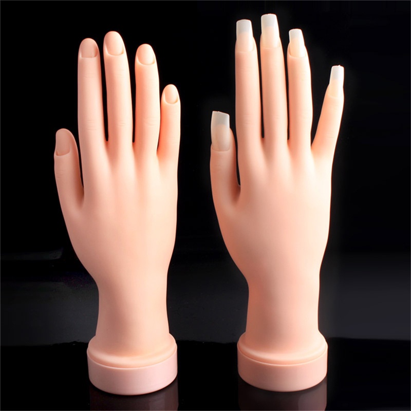 [FULL] Fake Hand For Nail Art Training And Display Movable Practice Nail Tools Model