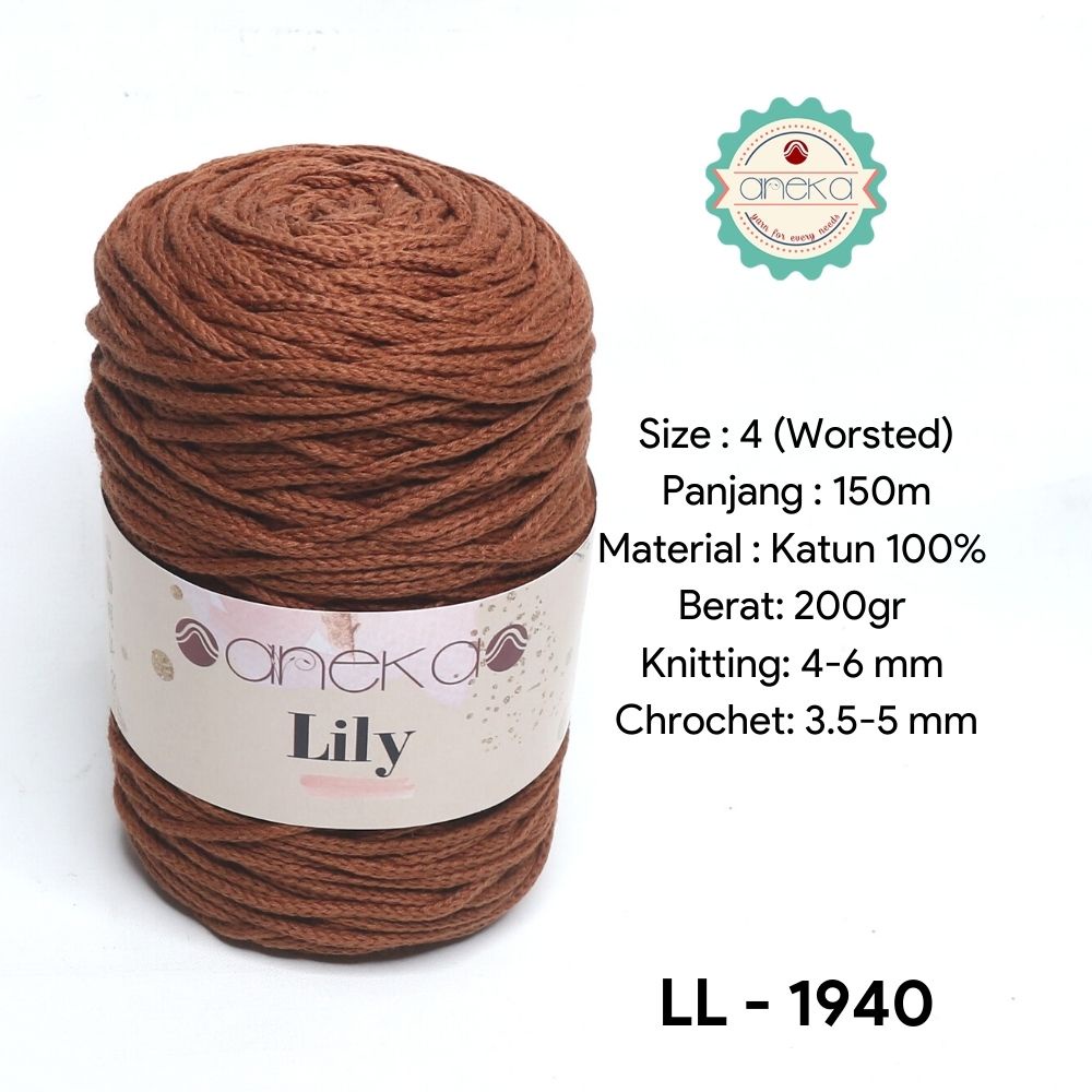 Benang Rajut Lily / Lili / Tambang / Macrame Cotton Rope Yarn - 1940