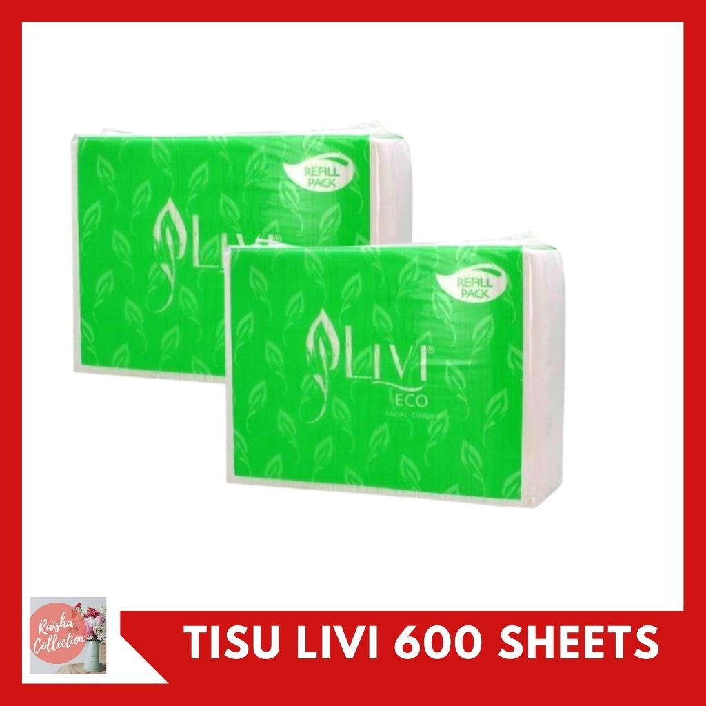 RC TISSUE LIVI / SEE U FACIAL- TISSUE ISI 600 SHEETS 2 PLY- TISU LIVI MURAH REFILL PACK