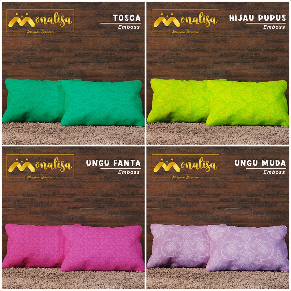 Monalisa Emboss Sarung Bantal + Sarung Bantal - RANDOM WARNA