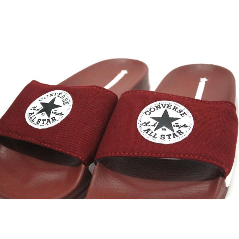 SANDAL SLOP C0NVEERS3 CT || SENDAL CASUAL SPORT SANDAL SLIDE PRIA WANITA-Maroon
