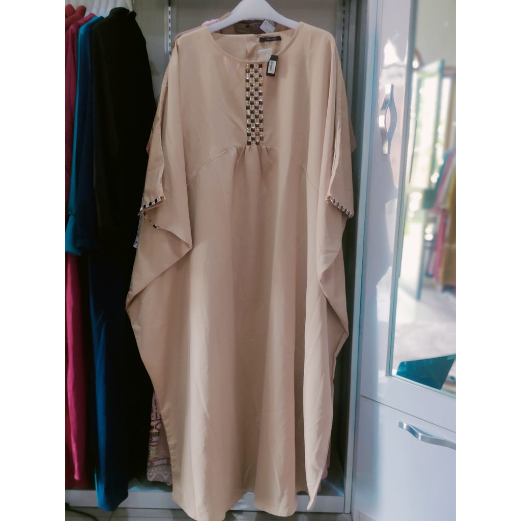 GAMIS DRESS MUSLIM ELZATTA KAFTAN BEADS POLOS / GAMIS KELELAWAR