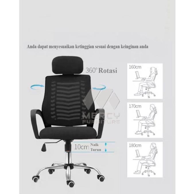 [Sale] Kk053 Kursi Staf Kursi Kantor Hidrolik Kursi Kerja Roda [Terlaris]