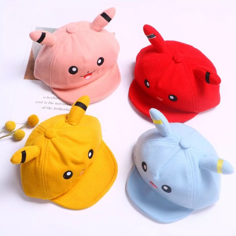 CC (TP12) Topi Anak Pikachu Lucu Topi Anak Laki Laki dan Perempuan Pikachu Hat