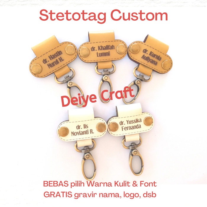 

Id Card - Stetoskop Name Tag Stetostag Kulit Custom Name With Nice Holder