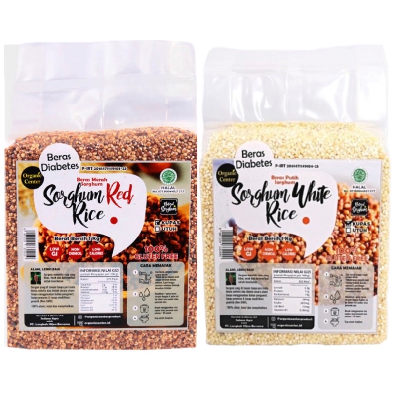

Organic Center Sorghum White Rice 1kg / Organic Center Sorghum Red Rice 1kg / Organic Center / oc / Sorghum Rice / White / Red / Beras / Putih / Merah