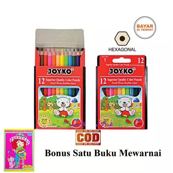 

Pensil Warna JOYKO 12 Warna Pendek (Free 1 Buku Mewarnai)