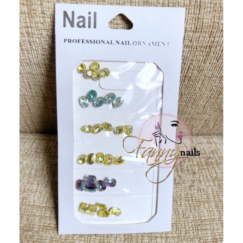 Nail gems charms rhinestone big size nailart berlian acc kuku foil glass