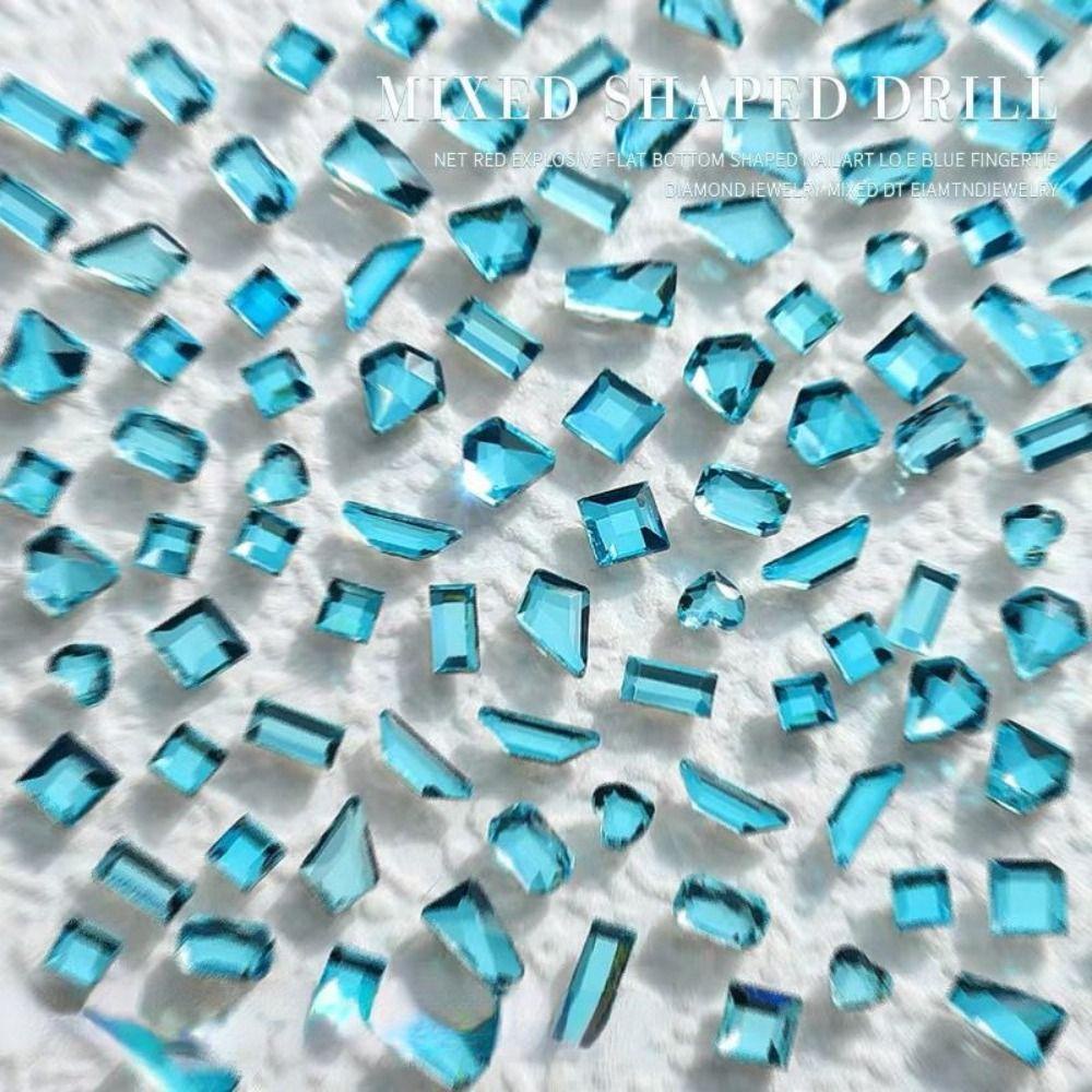 Perhiasan Kuku Agustina 50pcs Batu Kristal Belakang Datar DIY Bahan Diamond Rhinestone Dekorasi Kuku