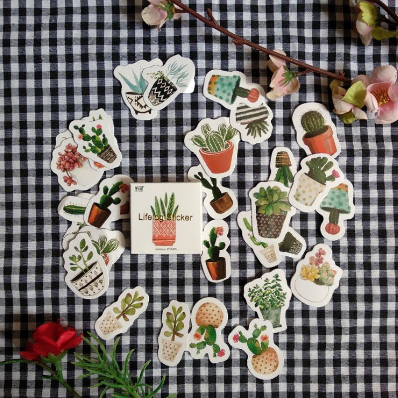 

45PCS STIKER BOX DECO KAWAII - PLANT IN THE POT