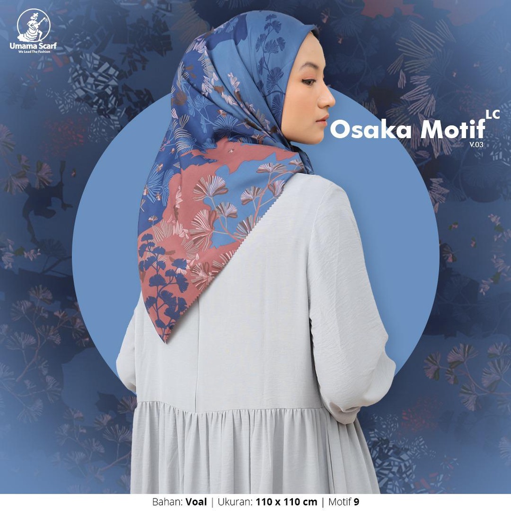 HIJAB UMAMA OSAKA MOTIF LC, KERUDUNG SEGI EMPAT UMAMA OSAKA MOTIF LASERCUT, JILBAB MOTIF SEGI EMPAT PINGGIRAN LASERCUT