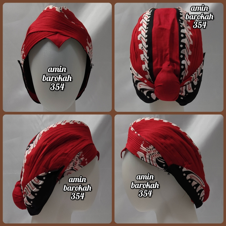 COD...!!! Blangkon Jogja Lipat Jebeh Motif Banyuwangi Merah - Ukuran Dewasa #Adat #Tradisional #Jawa