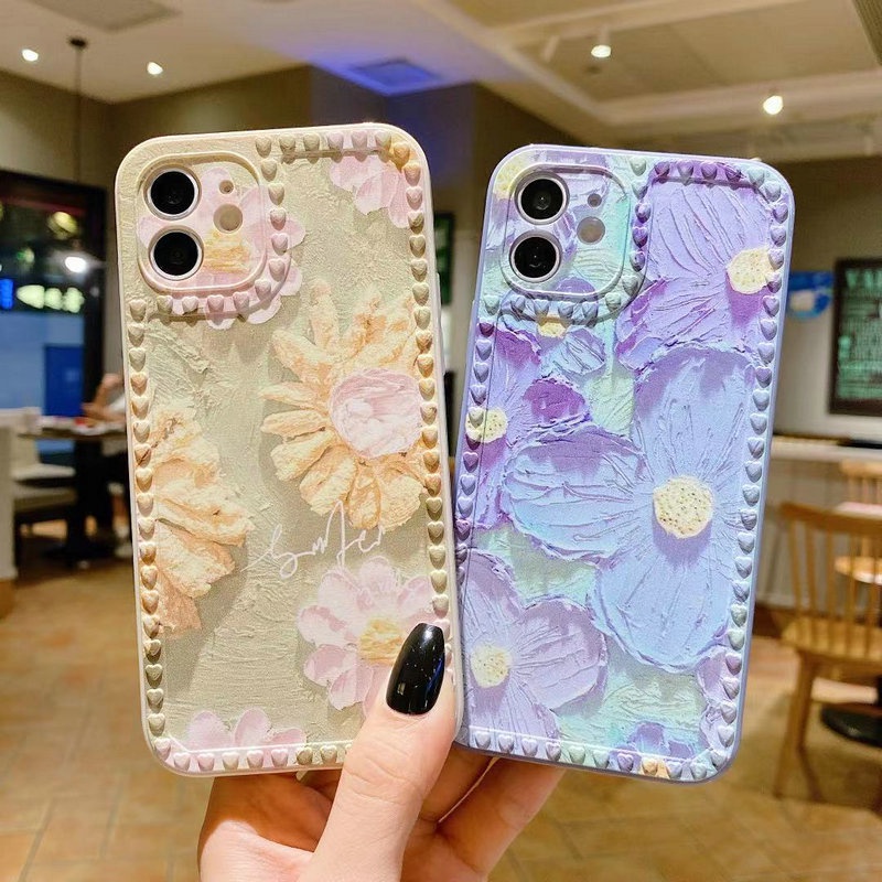 SHC| Casing HP OPPO A1K A95 A15 A15S A74 A54 A16 Reno 5F 4F 6 5 A7 A5S A12 A11K A3S A12E A52 A92 A57 A39 A83 A53 A33 A5 A9 A31 2020 F1S F9 Pro F11 Realme 5 5i 6i C3 C21Y C21 C20 C2 C15 C12 C25 Narzo 20 30A C25S C11 2021 Soft Flower Phone Case-2