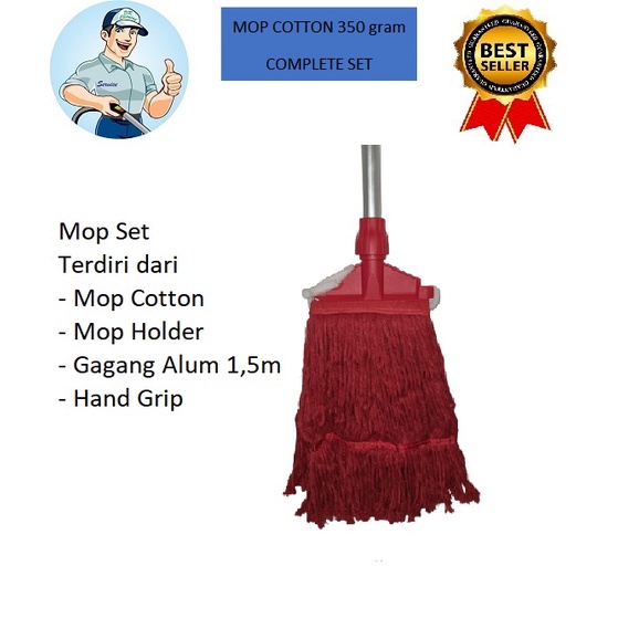 Mop Cotton 350 gram Complete Red Mop