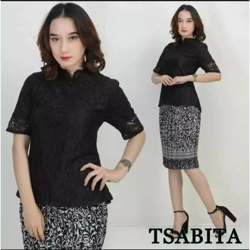 Setelan Kebaya Shanghai Lengan Pendek Dan Rok/Setelan Kebaya Modern