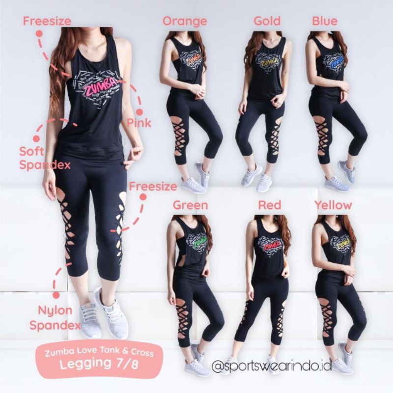 ZUMBA LOVE TANK FULL SET / Baju Zumba Original Import