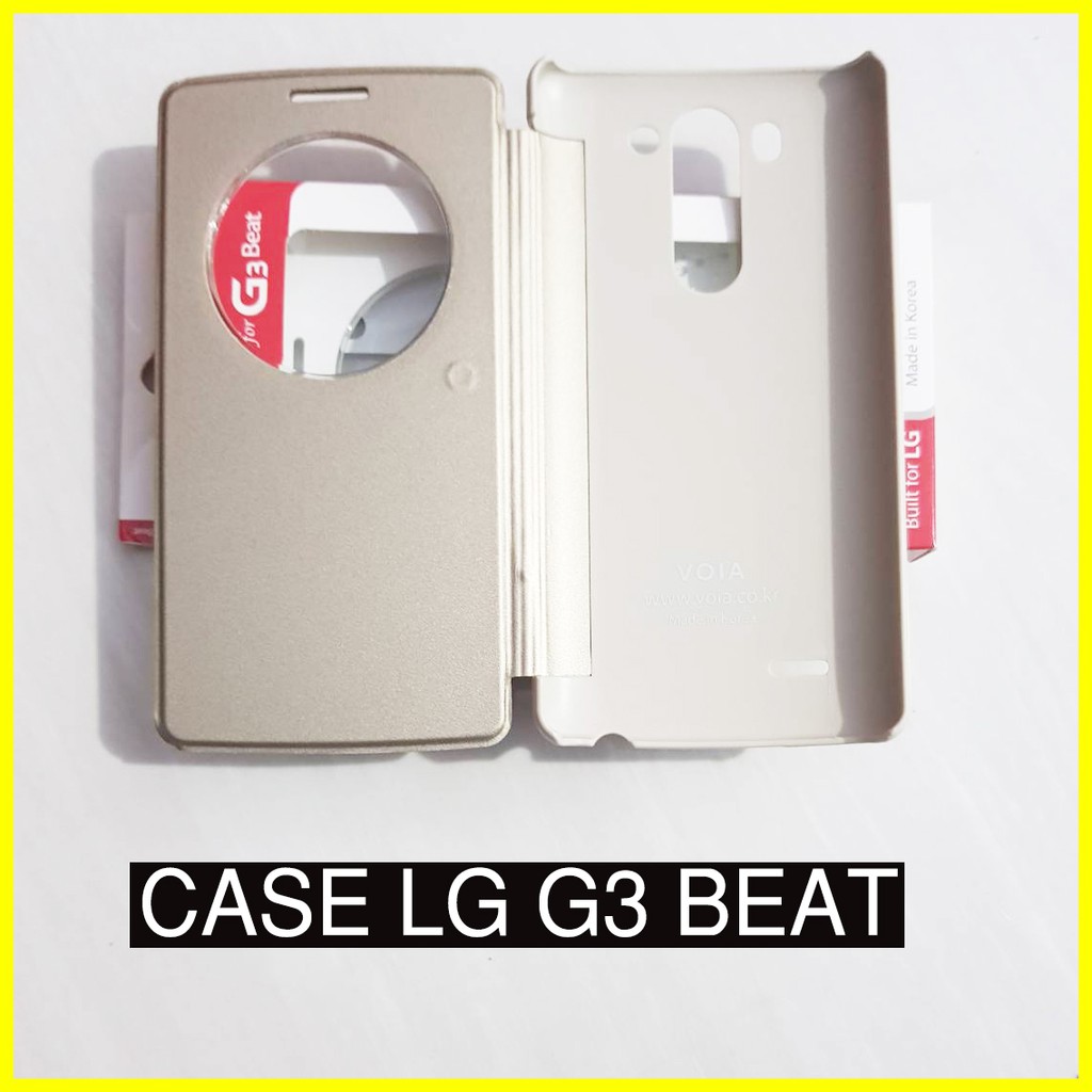 PARIS Flip Casing LG G3 Beat hp Cover D728 D724 Tebal case putih gold Full auto Lama Murah terbaik