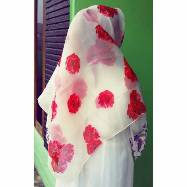 Jilbab organdi motif