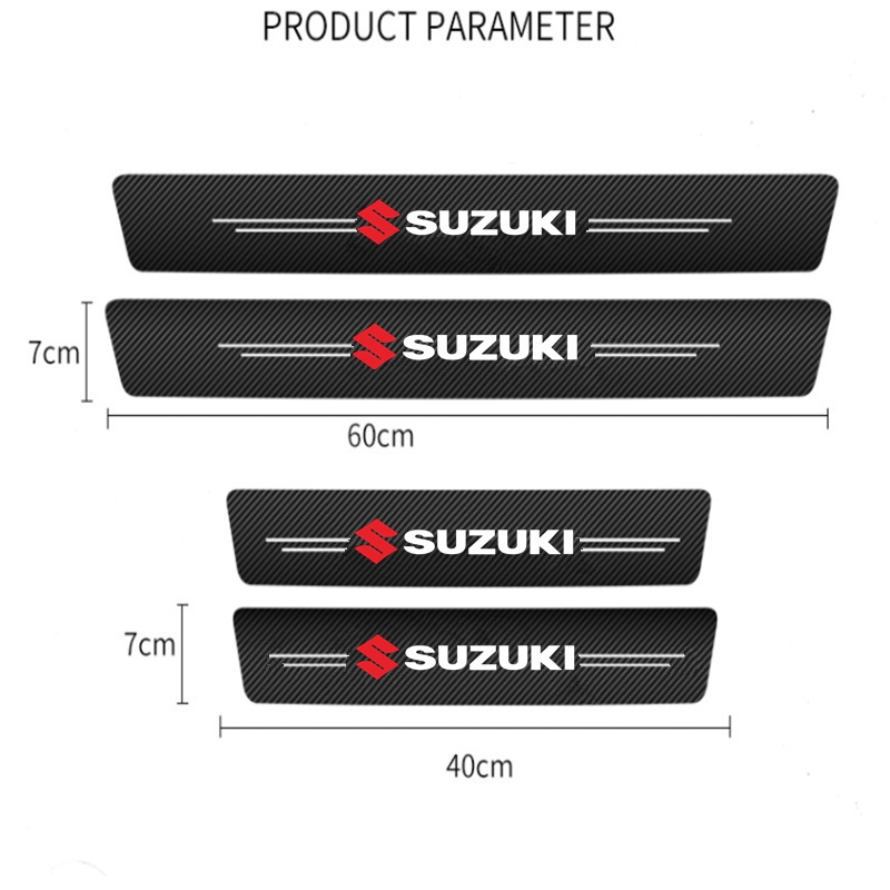 Suzuki 9Pcs Stiker Pelindung Pintu Mobil Bahan Carbon Fiber Anti Gores Untuk ERTIGA Splash Swift XL7 SX4 Jimy Vitara Katana