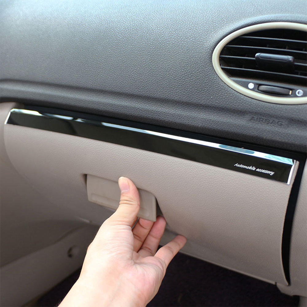 Untuk Ford Focus2 MK2 2005-2011stainless Steel Interior Mobil Copilot Glove Box Dekorasi Lis Stiker Cover Acc.