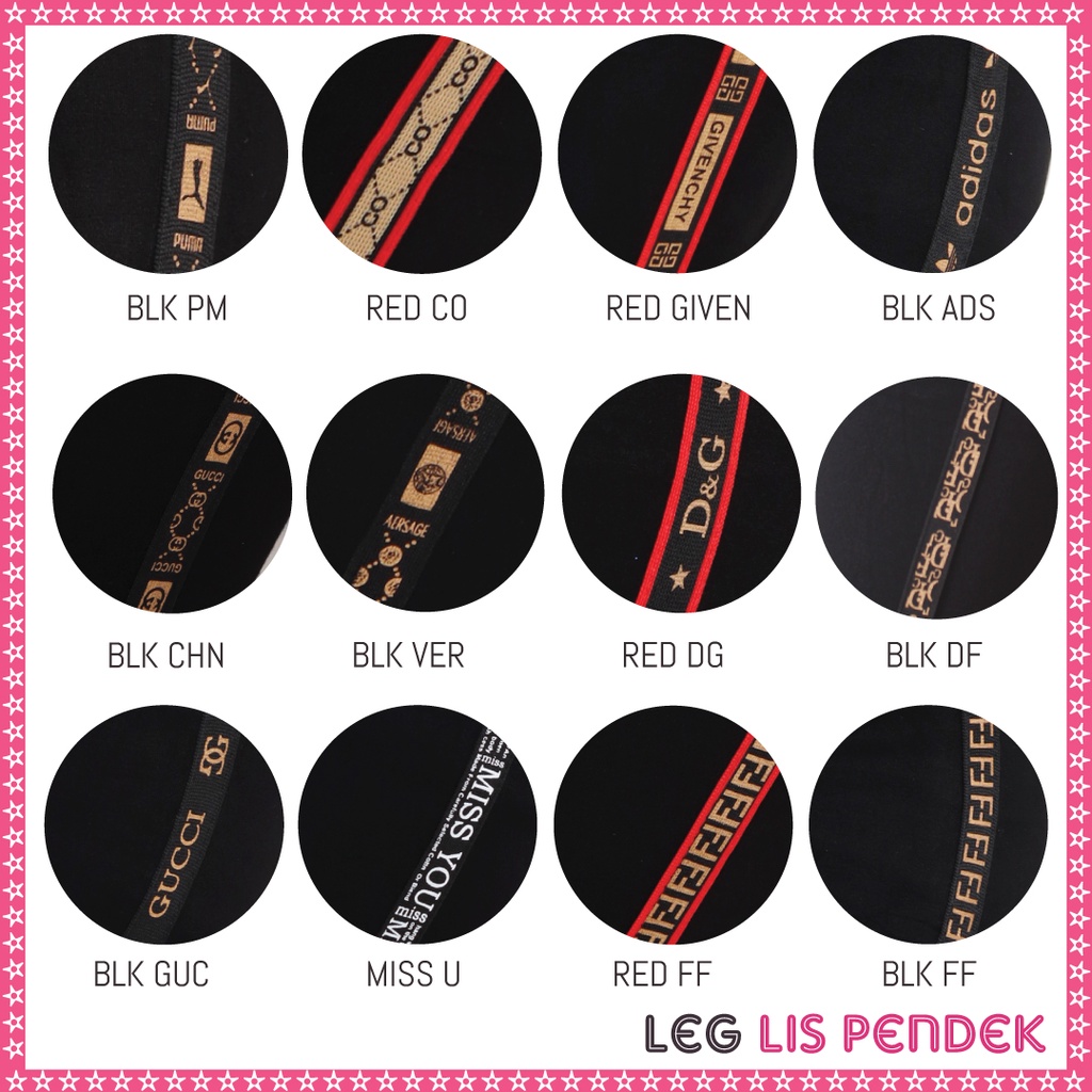 Legging Lis Pendek Wanita / Legging List Pendek import wanita / legging fashion wanita-1