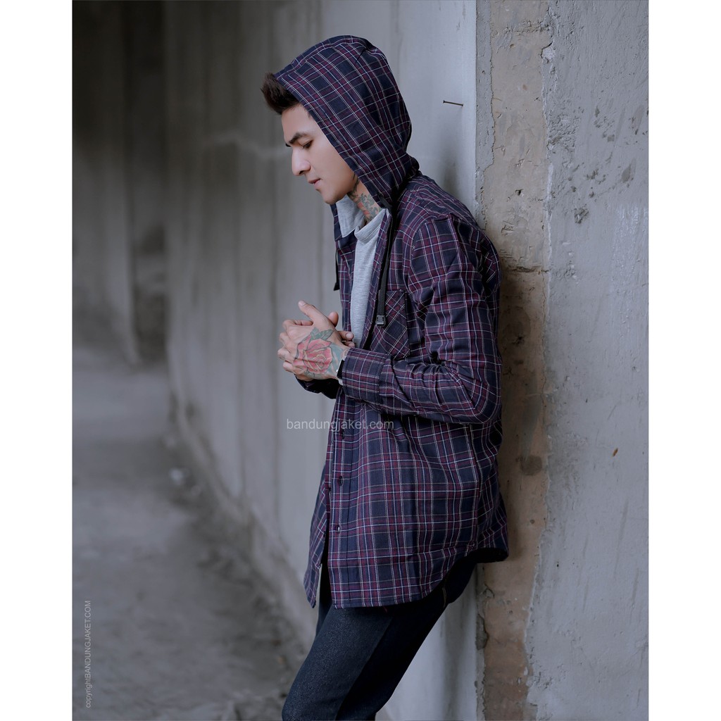 KEMEJA PLANEL HOODIE 2IN 1 // KEMEJA PLANEL HOODIE DOBEL KAOS LENGAN PANJANG