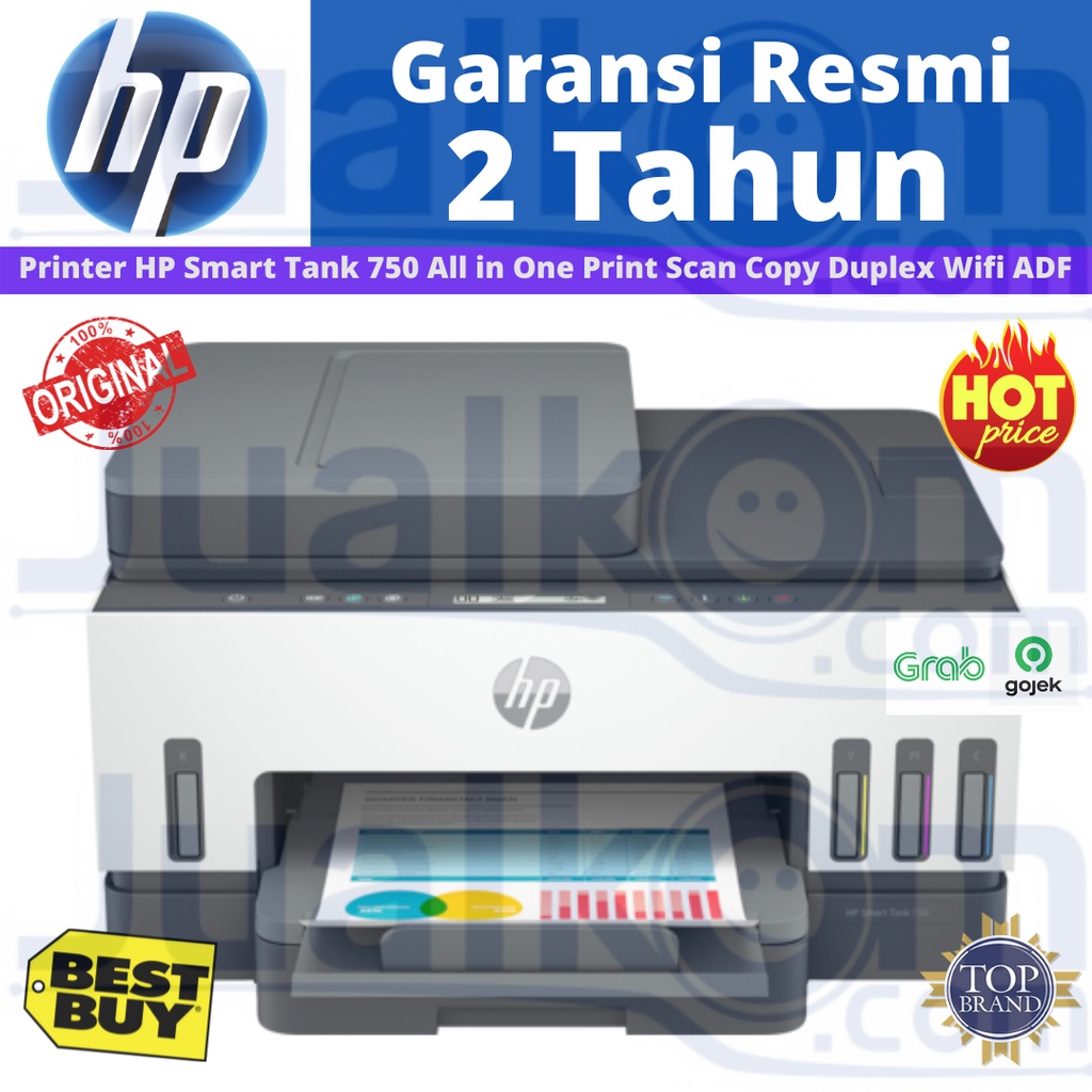 HP Smart Tank 750 All in One Printer Print Scan Copy Duplex Wifi ADF