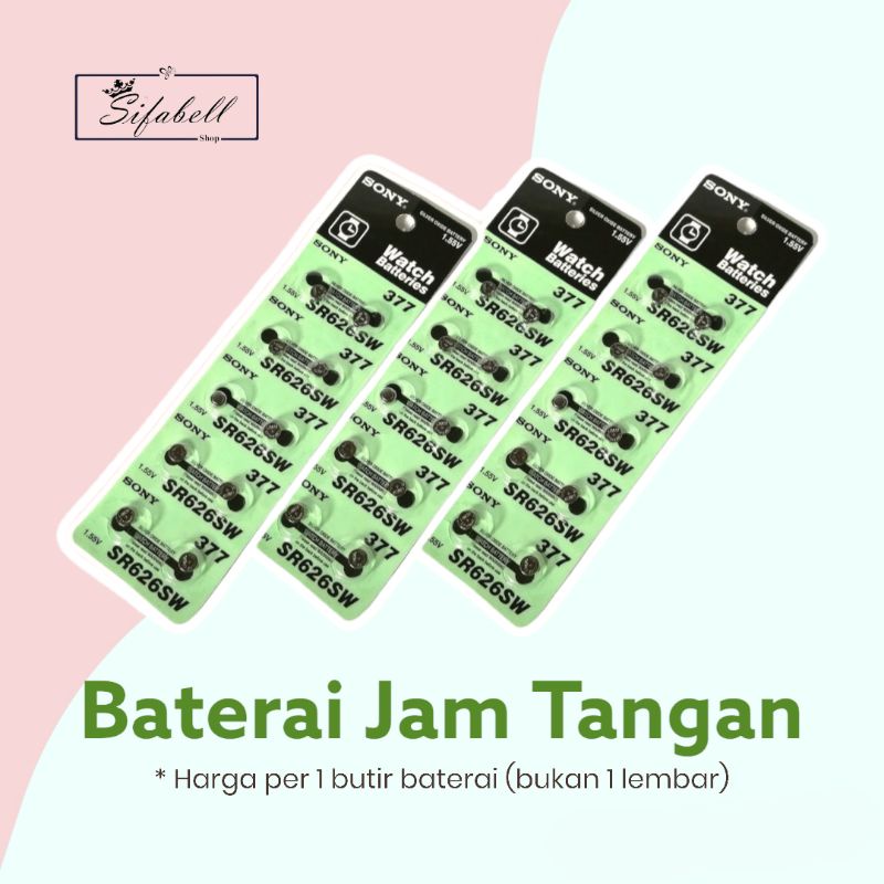 Baterai Jam Tangan Sony SR626SW 377 Batrai Batre Batray