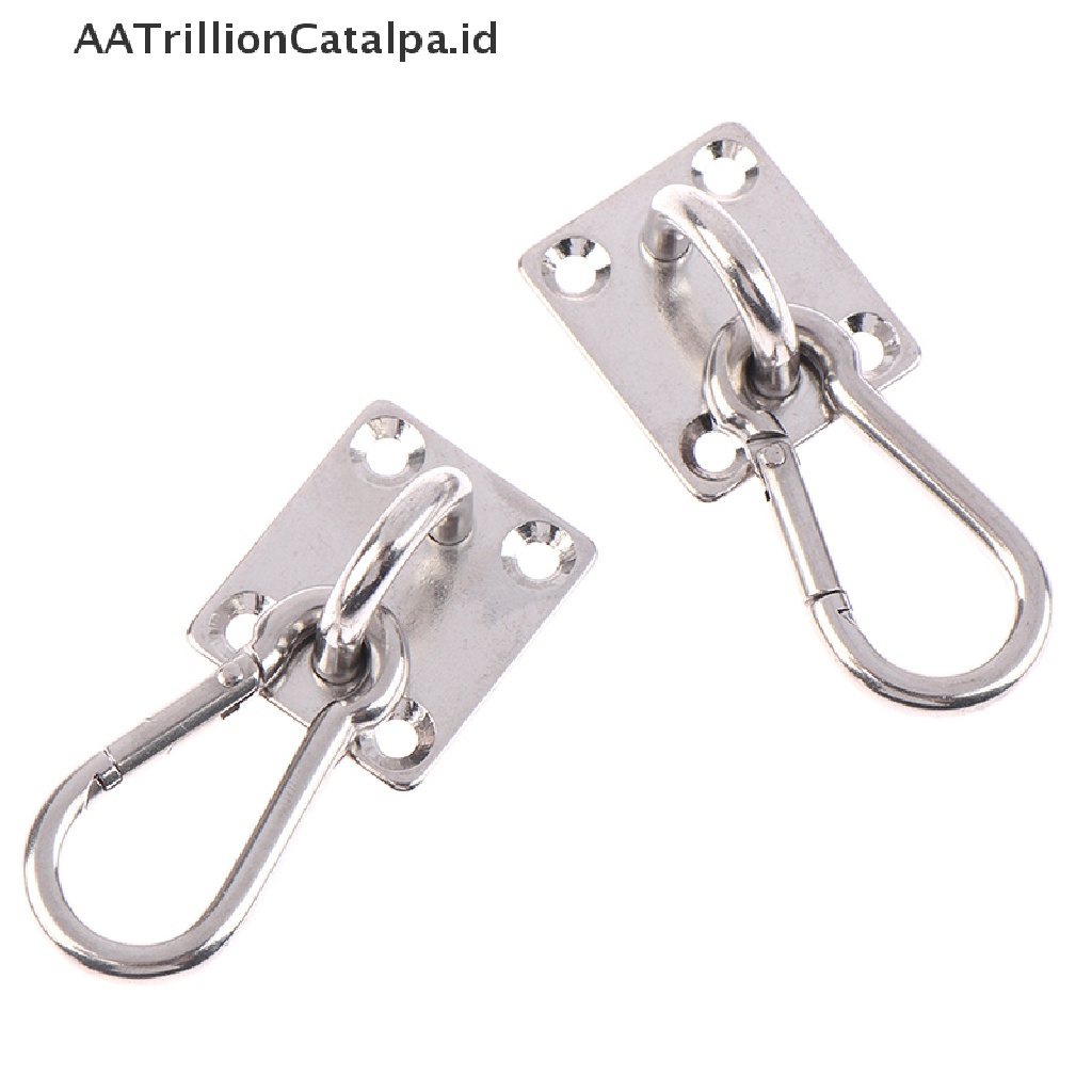 Aatrillioncatalpa 2 Set Kait Hammock Bentuk U Multifungsi Bahan Stainless Steel