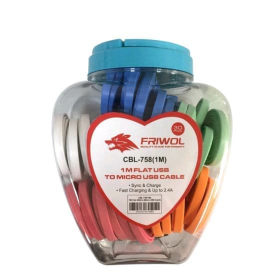 HOT PROMO FD124  Kabel Data Gepeng Micro USB FRIWOL CBL 758 2 4A Fast Charging MF.