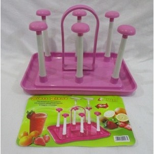 ENTERA Glass Stand Tempat Dudukan Gelas + Pegangan ISI 6 pcs Warna TOP**