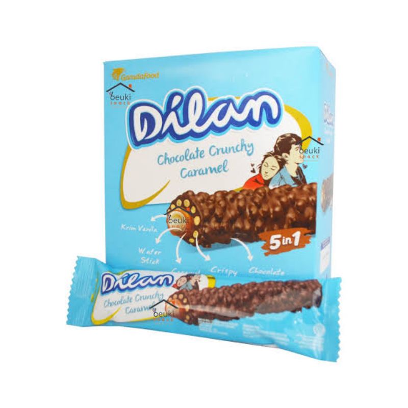 Box coklat Dilan Crunchy caramel wafer ( 12pcs )