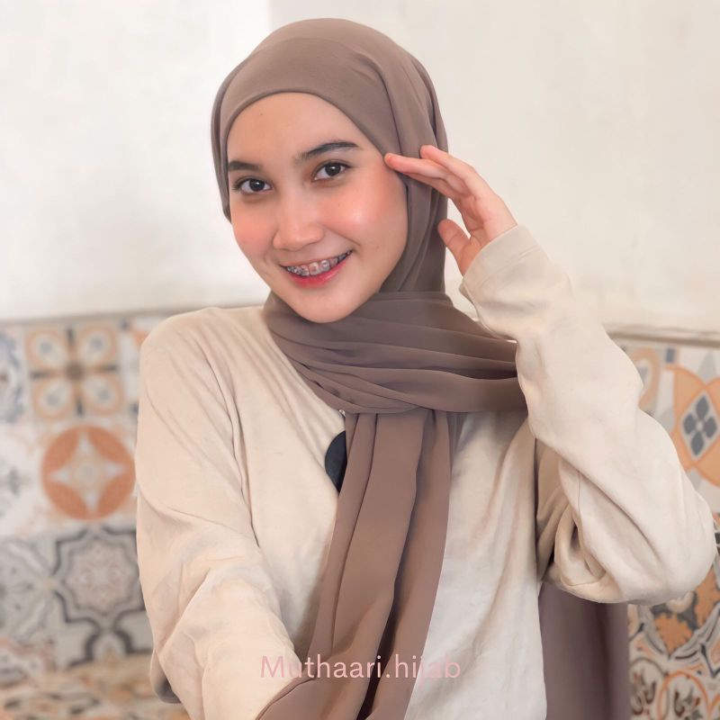 Pashmina Inner 2in1 Premium|| Pashmina Instan Ceruty Babydoll Premium