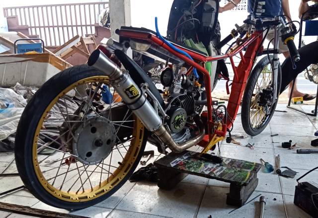 KNALPOT ROB1 RACING MIO 200cc DB 19 EX SAMPING &amp; EX TENGAH