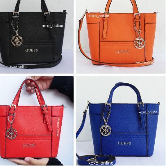 TZT Tas guess delaney mini size saffiano black,blue,orange,red 