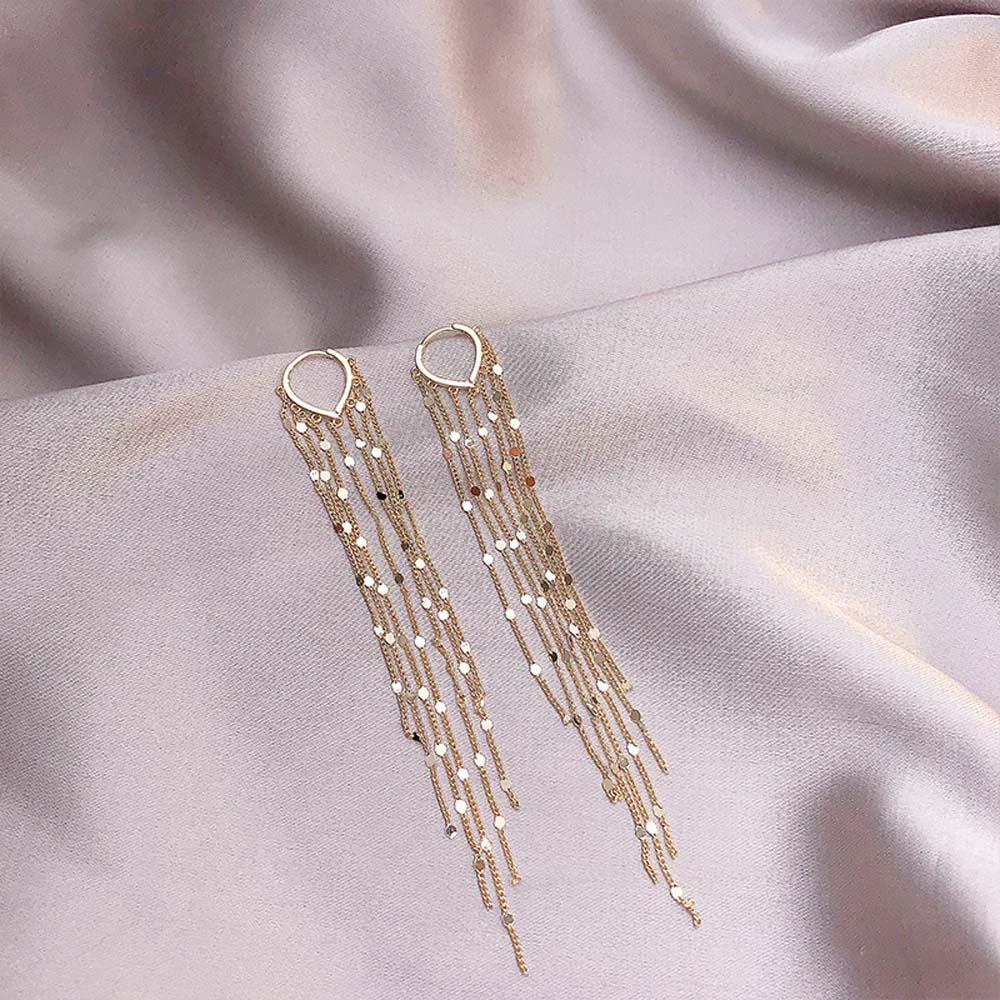 Needway   Anting Temperamen Elegan Wanita Korea Hati Rumbai Gadis Ear Stud