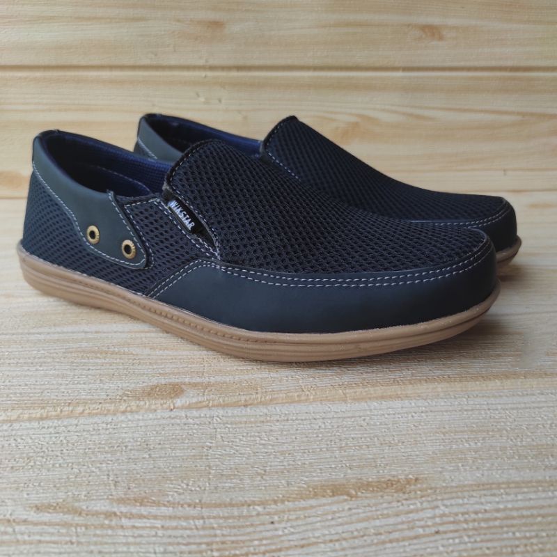 Sepatu Pria Kulit Slip On Kasual Formal Kerja Kantoran Sol Karet Sintetis Premium