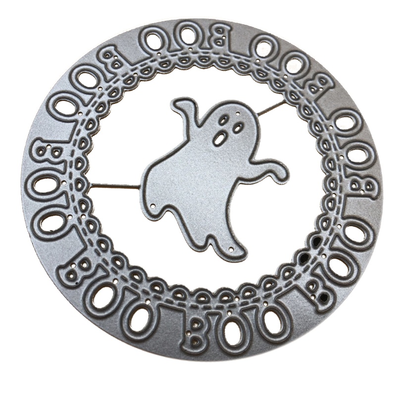 Zzz Cetakan Stensil Cutting Dies Motif Hantu / Labu Halloween Bahan Metal Untuk Scrapbook / Craft DIY