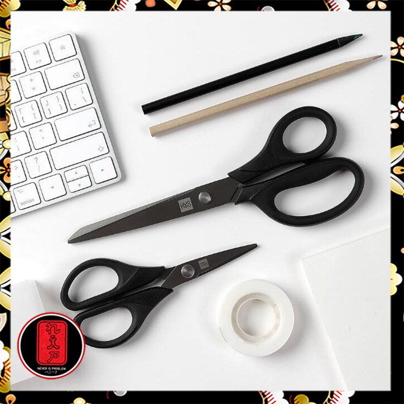 Huohou Gunting Titanium Plated Scissors Set 2 PCS - HU0030 - Black