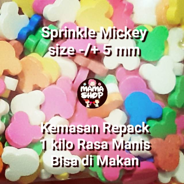 Sprinkle Mickey Head Round Bulat Cip Mata Boneka Eye Ball Hiasan Kue Cupcake Bisa Dimakan Confetty